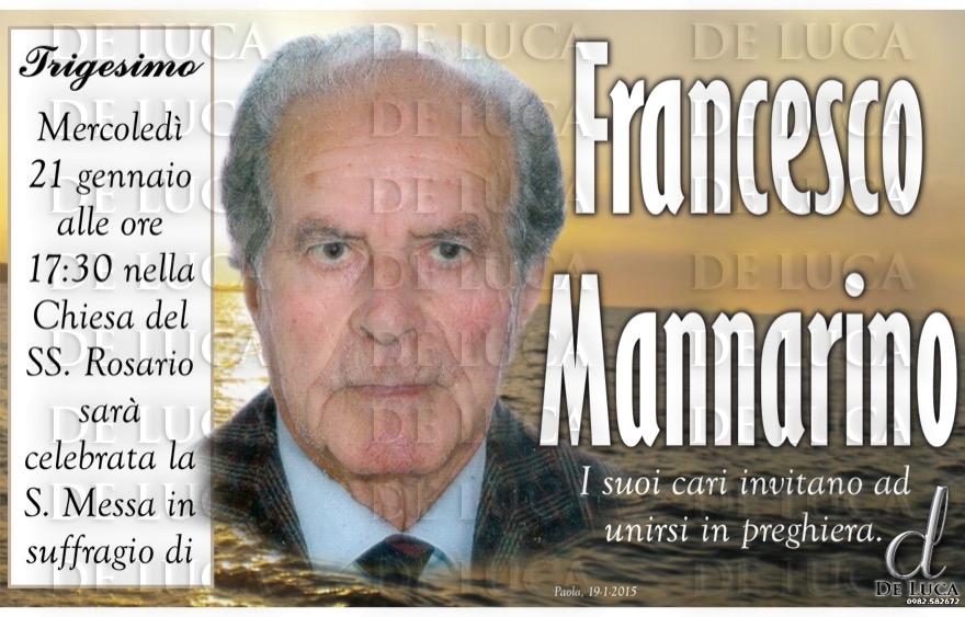 <b>Francesco Mannarino</b> - trigesimo